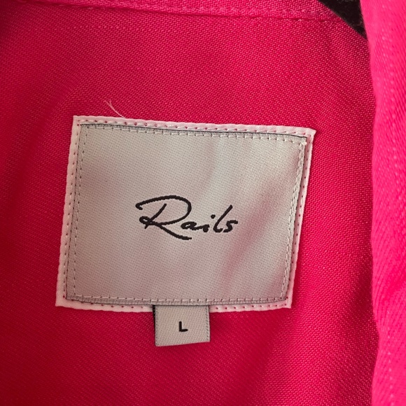 Rails Hibiscus Pink Button Up - Picture 3 of 4